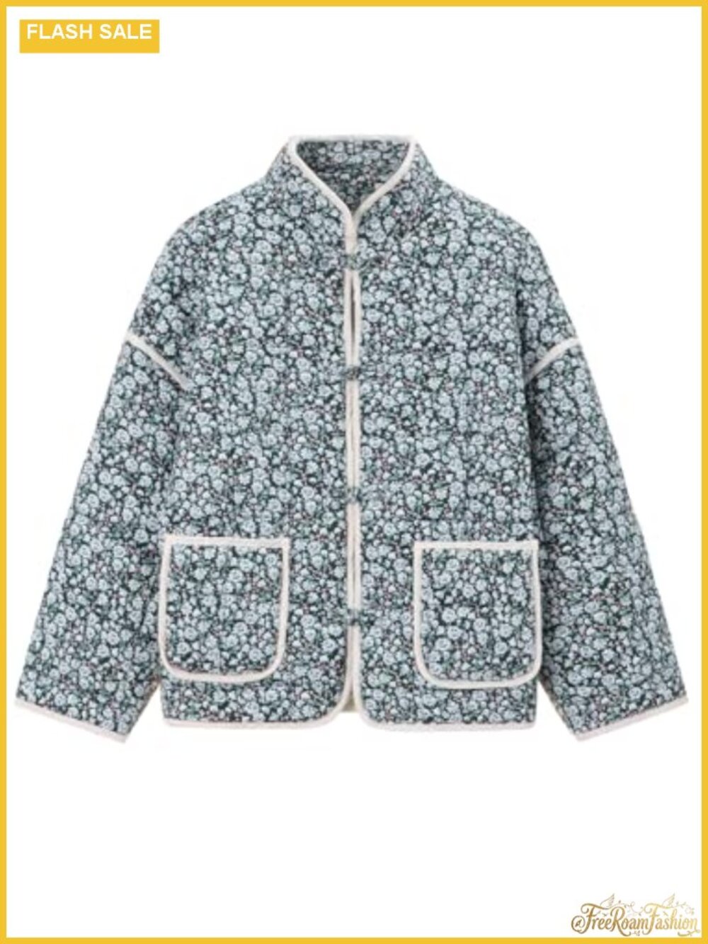 Quilted Floral Puffer Jacket Cropped Lightweight Winter Coat Outwear
